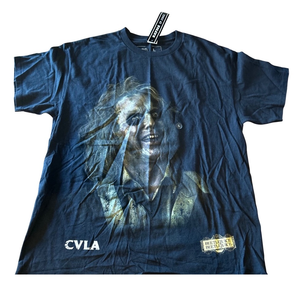 CVLA Beetlejuice Graphic T Shirt Black Mens Size L Movie Horror Ghost‎